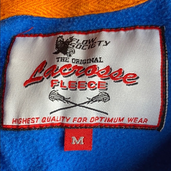 Flow Society Hoodie Authentic Lacrosse Gear Sweatshirt-medium blue and orange - Picture 7 of 12